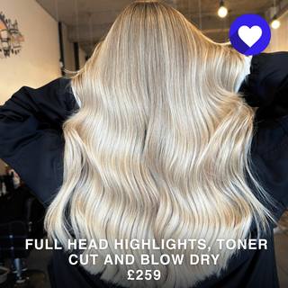 Full Head Highlights, Toner, Cut and Blow Dry