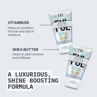 FUL Gloss and Shine Styling Cream 40ml – Lightweight Anti-Frizz, Heat Protection, Hydration & Radiant Shine