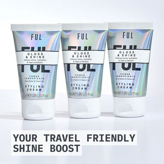 FUL Gloss and Shine Styling Cream 40ml – Lightweight Anti-Frizz, Heat Protection, Hydration & Radiant Shine