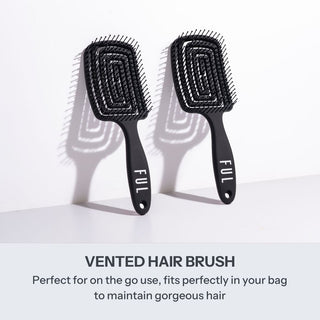 FUL Vented Hair Brush Black – Fast Blowdry Detangler with Anti-Static, Frizz Control Design