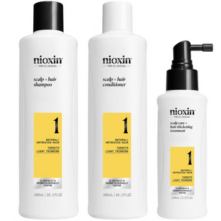 Nioxin Scalp and Hair Thickening System 1 for Natural Hair with Light Thinning Loyalty Kit