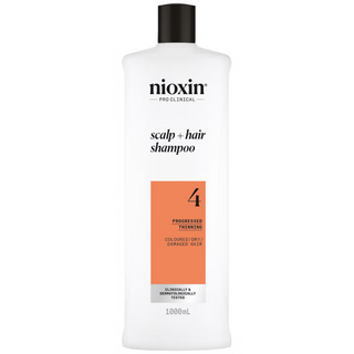 Nioxin Scalp and Hair Thickening System 4 Shampoo for Coloured, Dry and Damaged Hair with Progressed Thinning 1000ml