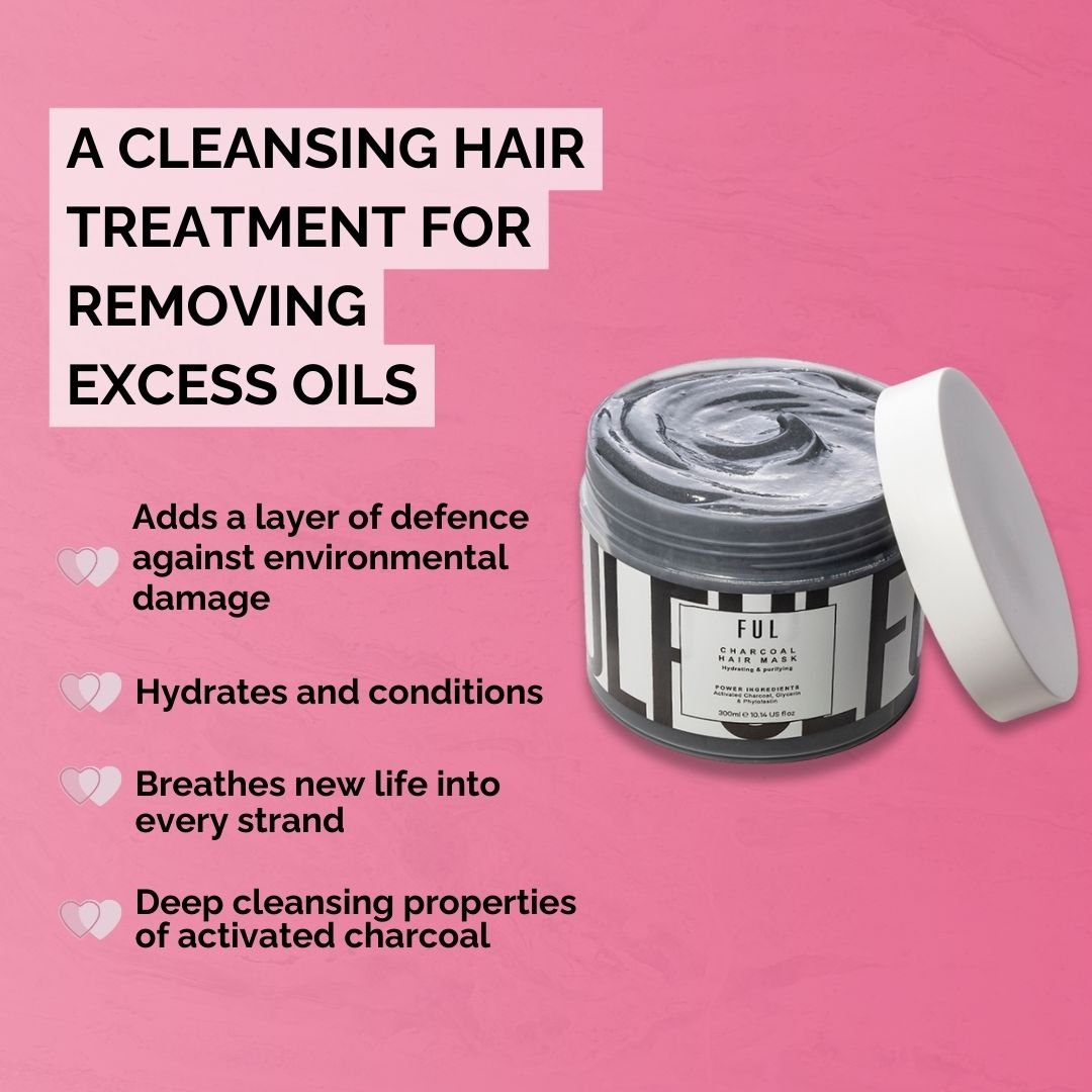 FUL Charcoal Hair Mask 300ml – Deep Cleansing & Detox Treatment for Oily Hair & Scalp | Purifies & Balances - The LTL Shop