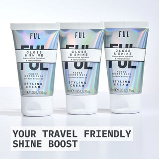 FUL Gloss and Shine Styling Cream 40ml – Lightweight Anti-Frizz, Heat Protection, Hydration & Radiant Shine - The LTL Shop