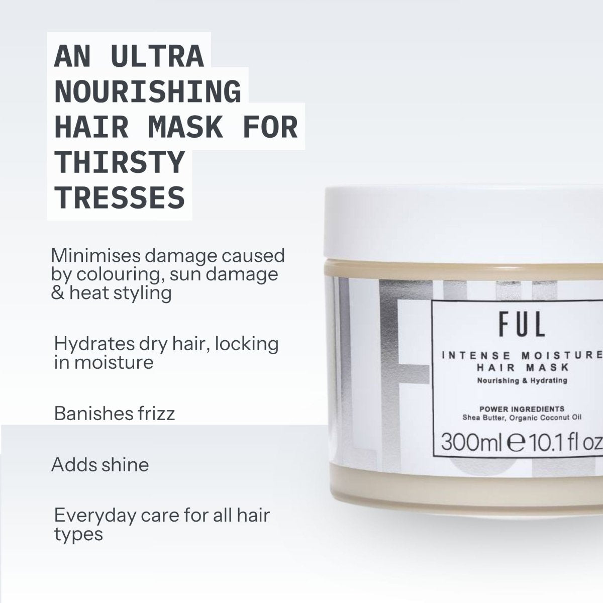 FUL Intense Moisture Hair Mask 300ml – Deep Hydration for Dry, Damaged or Curly Hair - The LTL Shop