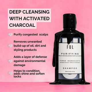 FUL Purifying Charcoal Shampoo 250ml – Clarifying Detox for Oily Scalp & Buildup | Deep Cleanser for Greasy Hair - The LTL Shop