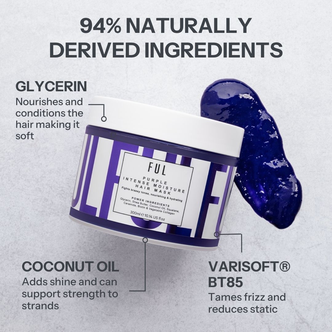FUL Purple Hair Mask 300ml – Anti-Yellow Toning Mask for Blonde, Silver & Bleached Hair - The LTL Shop