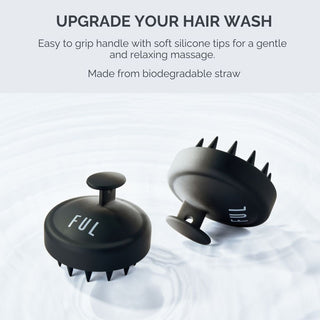 FUL Scalp Massager Brush In Black – Silicone Exfoliator For Hair Growth, Flakes & Deep Cleansing - The LTL Shop