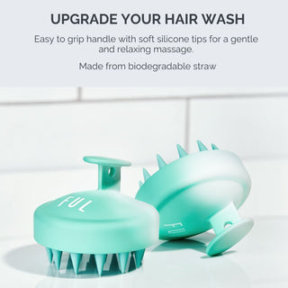 FUL Scalp Massager Brush Turquoise – Silicone Exfoliator For Hair Growth, Flakes & Deep Cleansing - The LTL Shop
