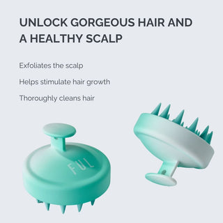 FUL Scalp Massager Brush Turquoise – Silicone Exfoliator For Hair Growth, Flakes & Deep Cleansing - The LTL Shop