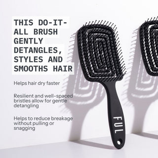 FUL Vented Hair Brush Black – Fast Blowdry Detangler with Anti-Static, Frizz Control Design - The LTL Shop
