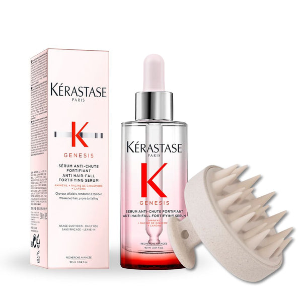 Kérastase Genesis Anti-Chute Fortifiant Serum 90ml and FUL Scalp Massager Bundle