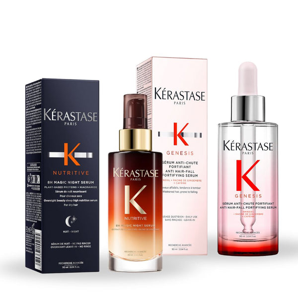 Kérastase Genesis Anti-Chute Fortifiant Serum 90ml and Kerastase Nutritive 8H Magic Night Serum 90ml Bundle