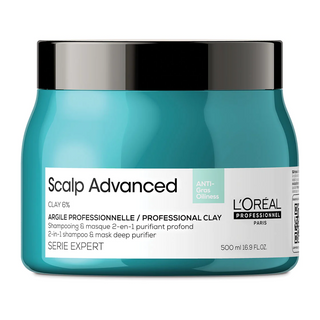 L'Oreal Professionnel Scalp Advanced Anti-Oiliness 2-In-1 Shampoo & Mask, L'Oreal Professionnel Scalp Advanced Anti-Oiliness 2-In-1 Deep Purifier Clay Mask