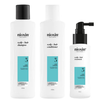 Nioxin Scalp and Hair Thickening System 3 for Coloured, Dry and Damaged Hair with Light Thinning Trial Kit - The LTL Shop