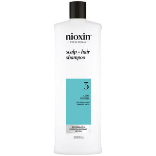 Nioxin Scalp and Hair Thickening System 3 Shampoo for Coloured, Dry and Damaged hair with Light Thinning 1000ml - The LTL Shop