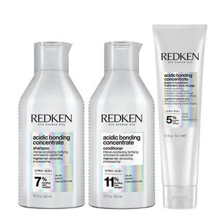 Redken Acidic Bonding Concentrate Shampoo 300ml, Conditioner 300ml and Leave - In Treatment 150ml Bond Repair Bundle - The LTL Shop