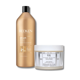 AUGUST SALE Redken All Soft Shampoo 1000ml and FUL Moisture Mask Bundle