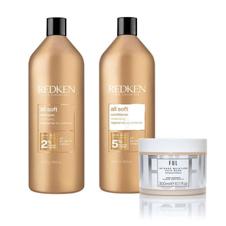 Redken All Soft Shampoo & Conditioner 1000ml and FUL Moisture Mask Bundle - The LTL Shop