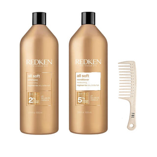 Redken All Soft Shampoo & Conditioner 1000ml and FUL Wide Tooth Comb Bundle - The LTL Shop