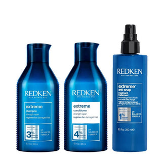 Redken Extreme Shampoo, Conditioner and Anti - Snap Leave - in Treatment Strength Repair Bundle for Damaged Hair - The LTL Shop