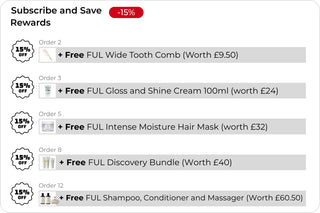 White tooth comb with black bristles, plastic handle and metal teeth design.